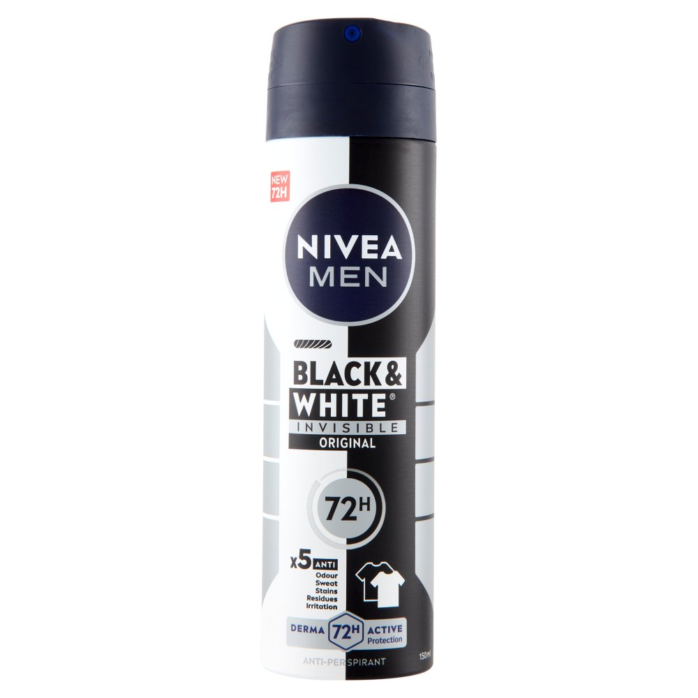 NIVEA DEO SPRAY F/M BLACK & WHITE ML.150