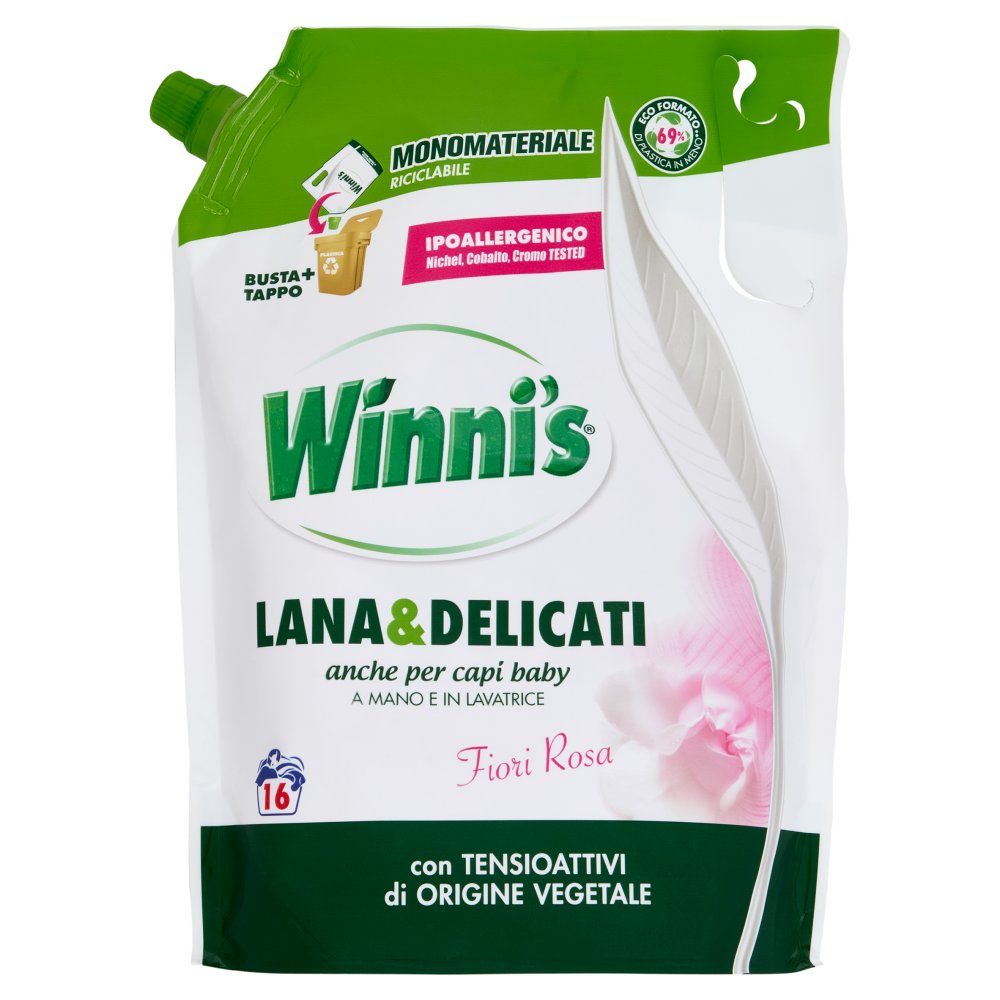Winni's Bucato Lavatrice 2 in1 Naturel Baby Ipoallergenico 16 Lavaggi Ml.800
