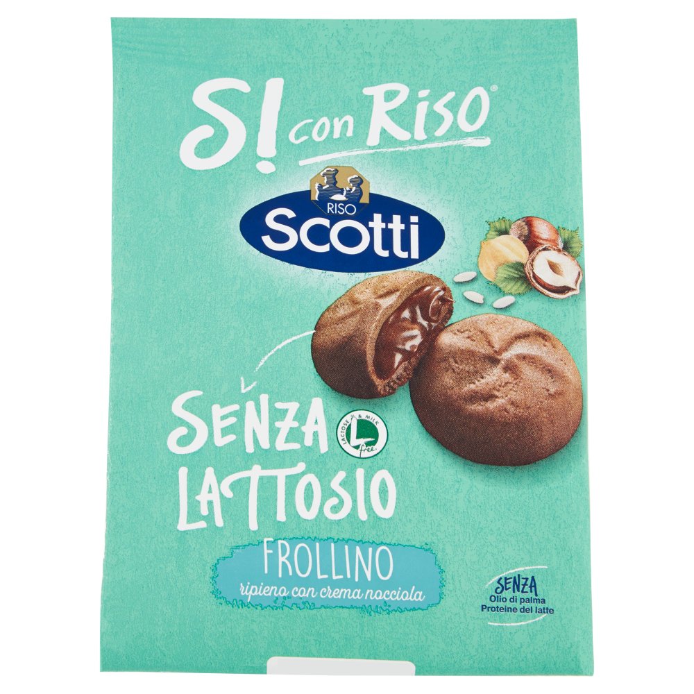 Scotti Frollino al Cacao Ripieno di Crema alla Nocciola senza Lattosio Gr.200