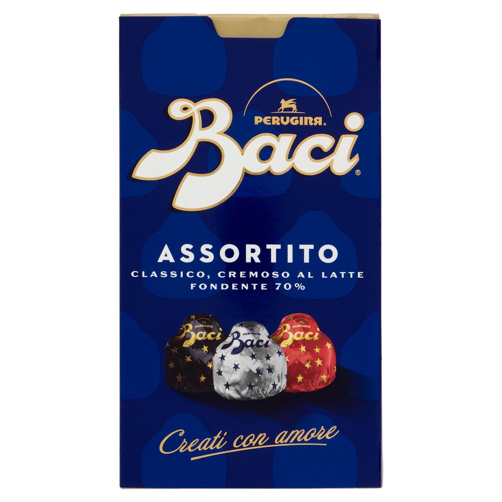 Baci Perugina Cioccolatini Assortiti con Classico, Cremoso al Latte e Fondente 70% Gr.200