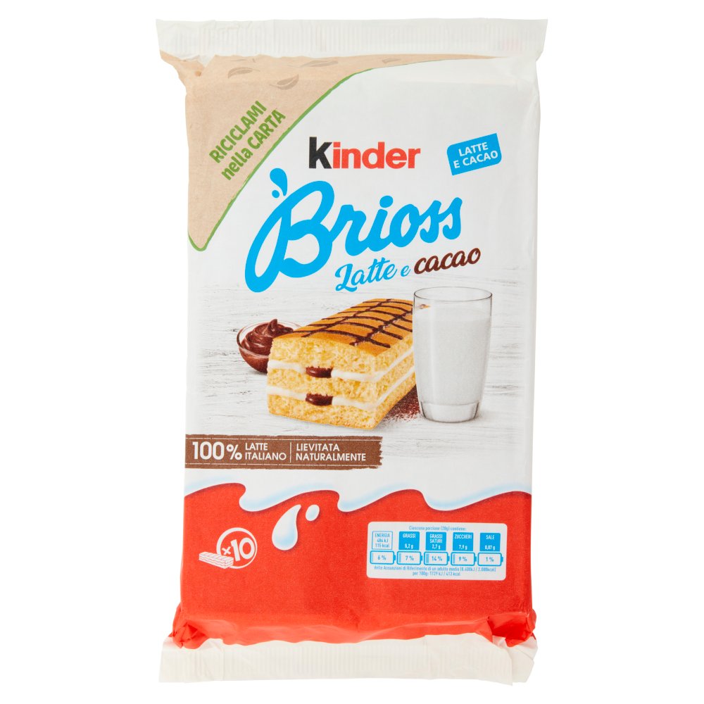 Kinder Brioss Latte e Cacao Pz.10 Gr.280