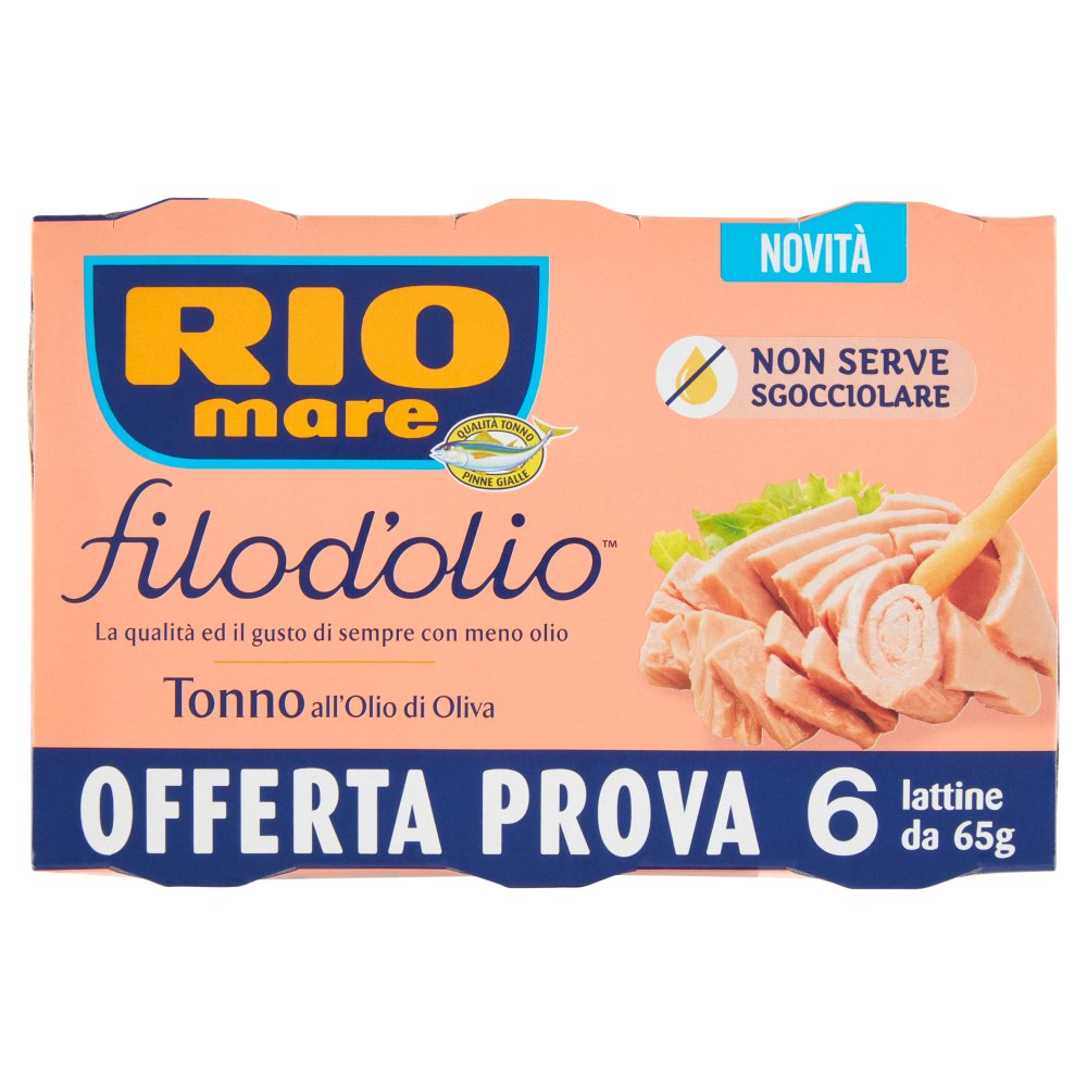 Rio Mare filod'olio Tonno all'Olio di Oliva Gr.65 X Pz.6