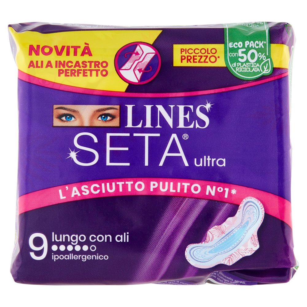 Lines Seta Ultra Lungo Assorbente con Ali Pz.9
