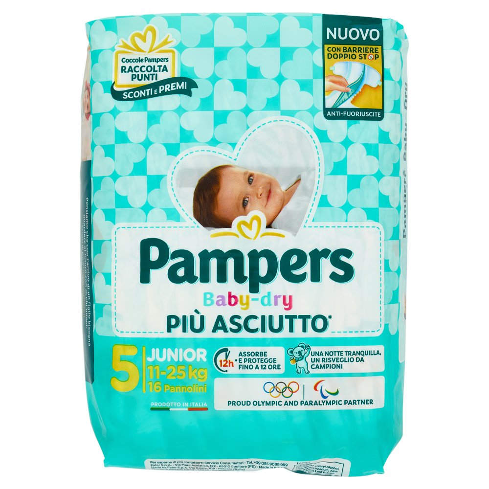 PAMPERS PANNOLINI BABY DRY JUNIO 17 PZ