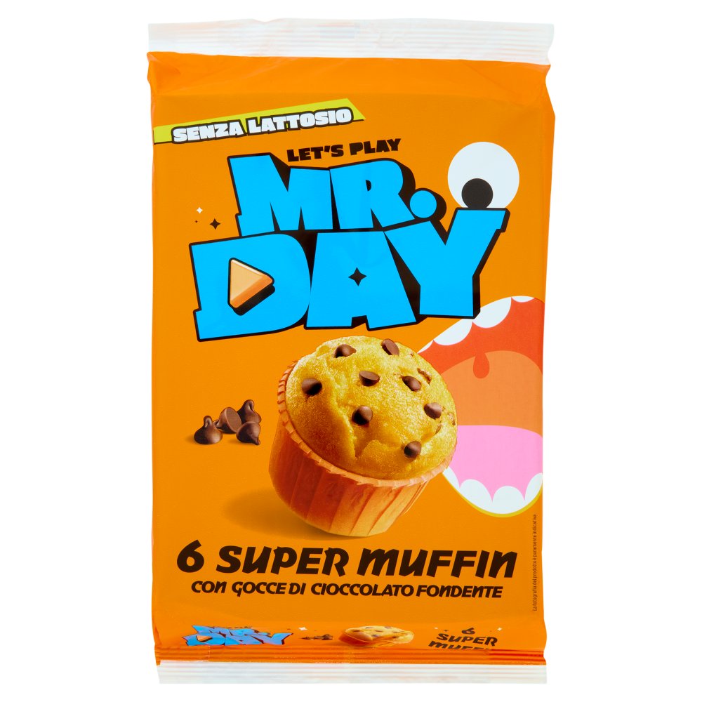 Mr.Day Super Muffin con Pepite di Cioccolato Fondente Pz.6 Gr.300