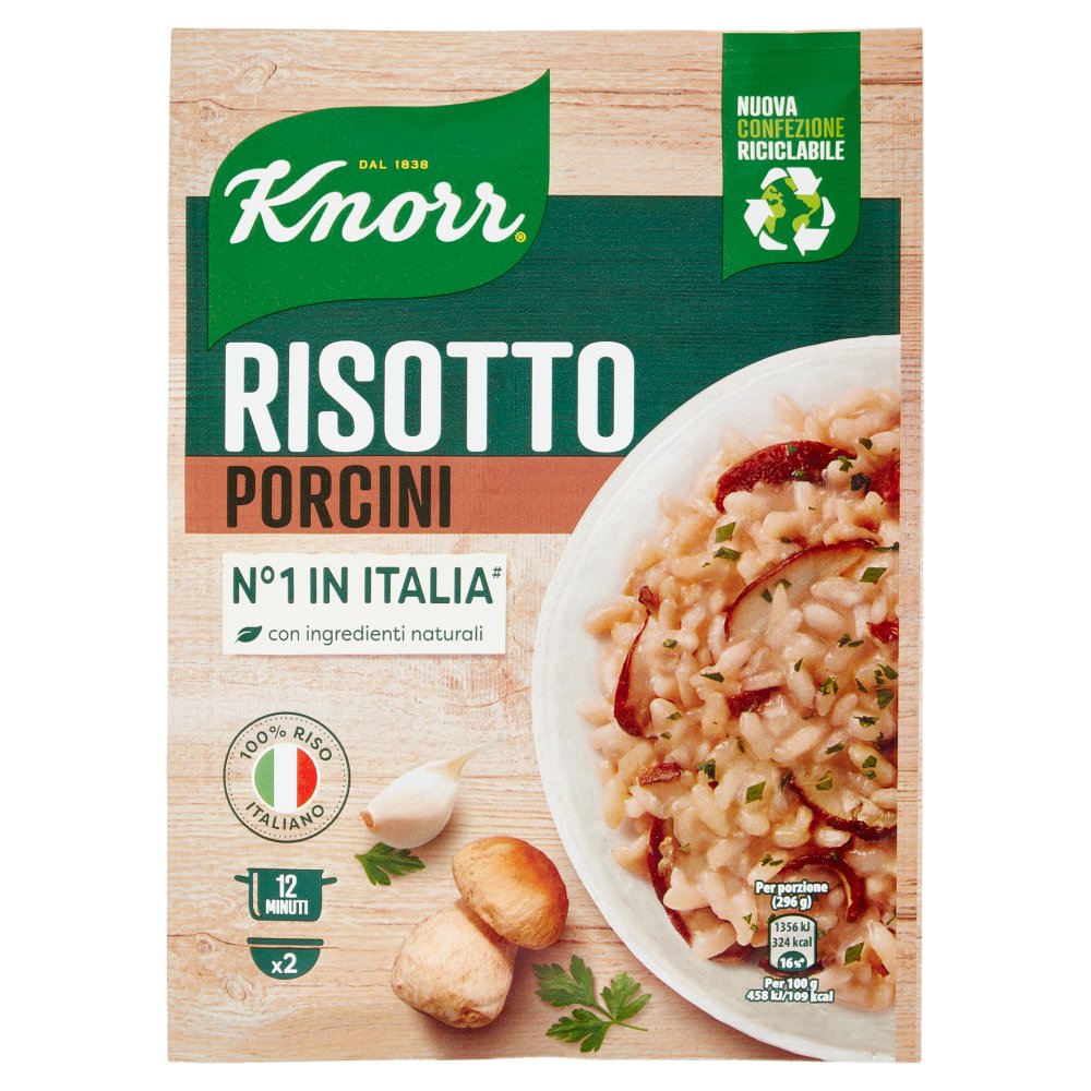 Knorr Risotteria Risotto ai Funghi Porcini Piu' Cremoso Gr.175