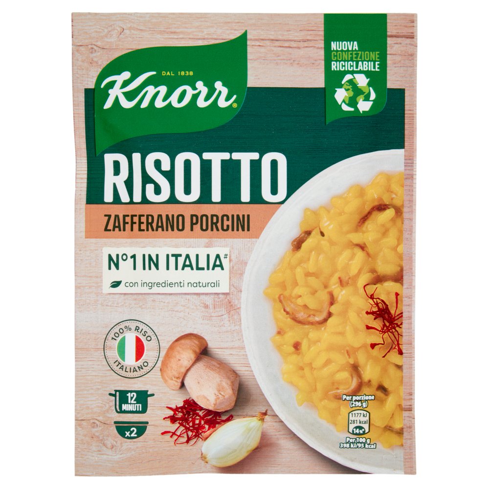 Knorr Risotteria Risotto Zafferano e Porcini Piu' Cremoso Gr.175