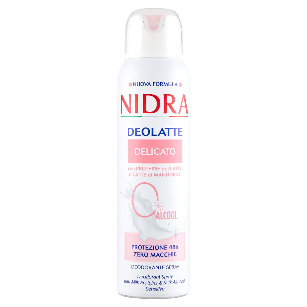 Nidra Deodorante Spray Deolatte Delicato Invisibile 48 Ore Ml.150