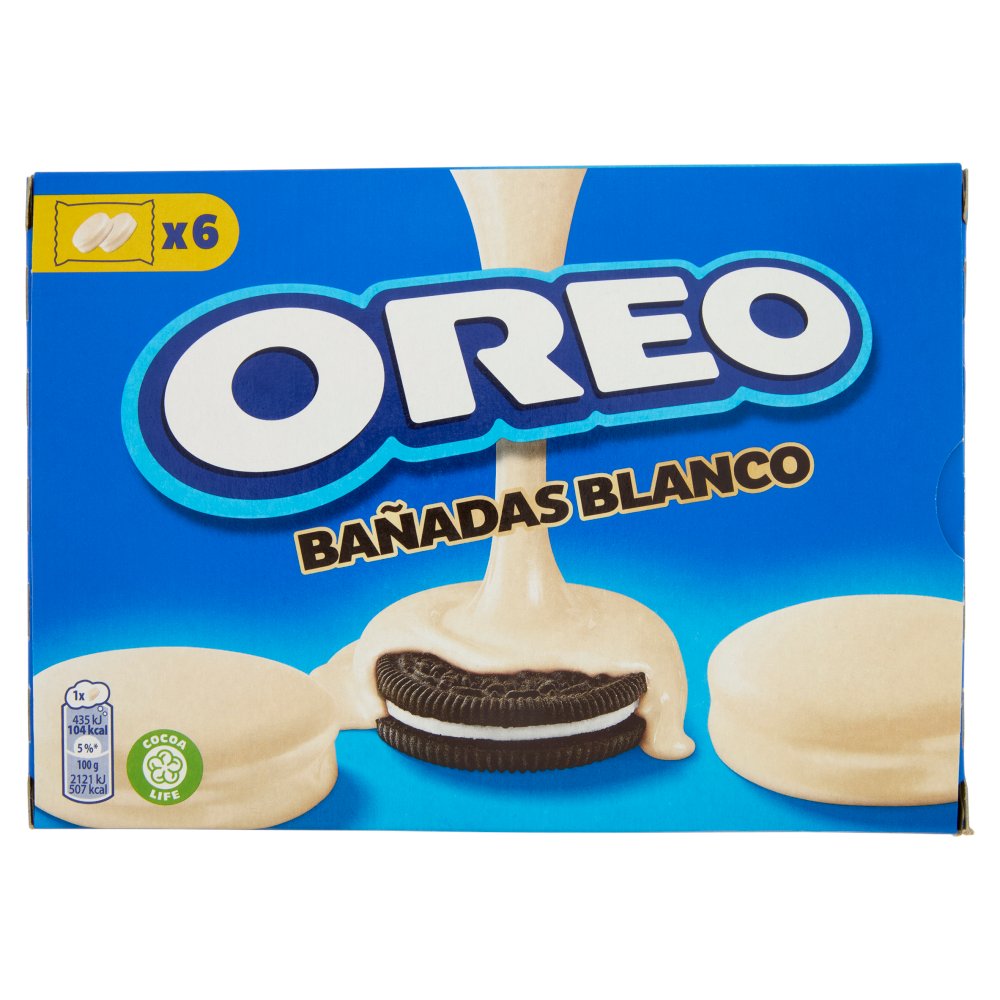 Oreo Banadas Bianco Biscotti con Copertura di Cioccolato Bianco Gr.246