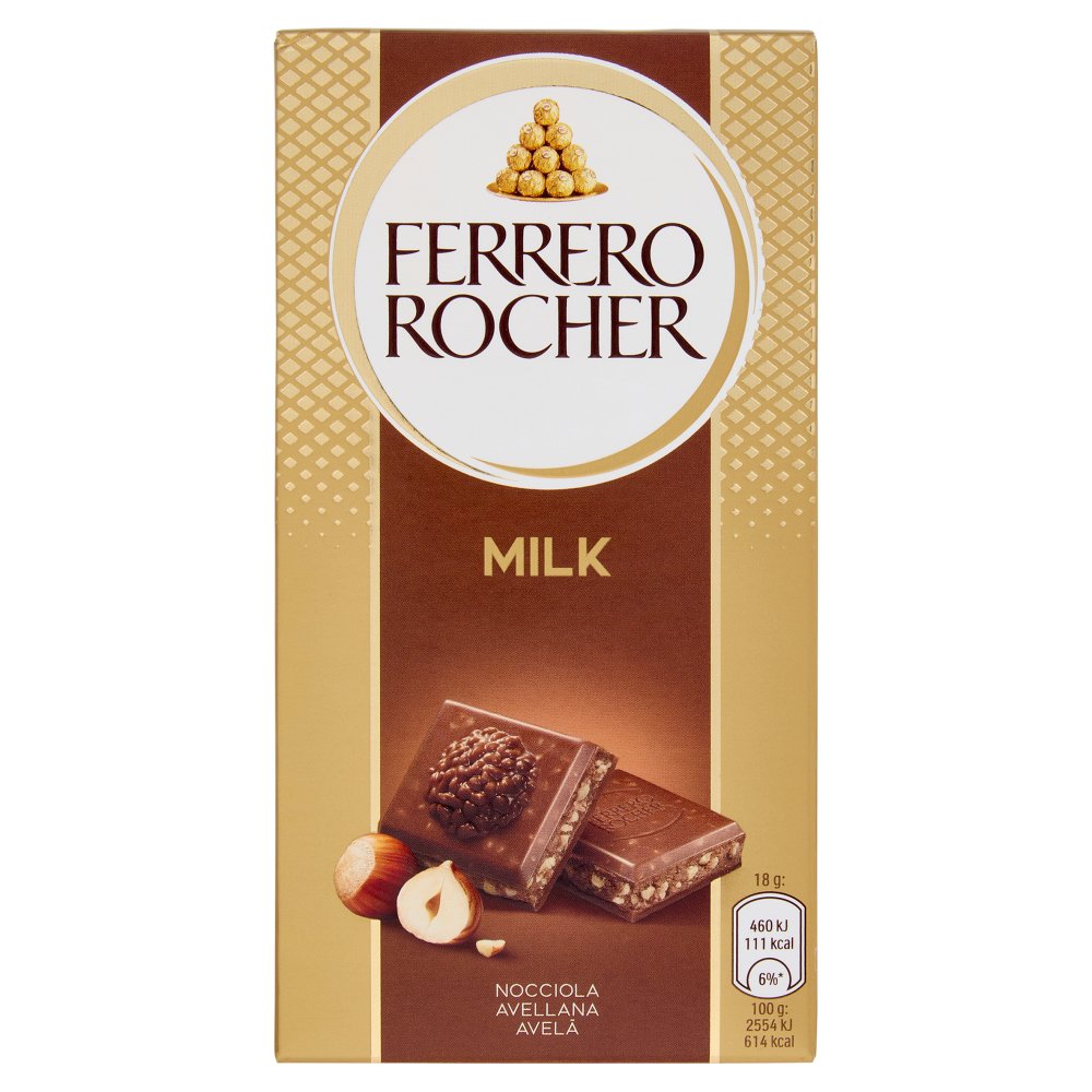 Ferrero Rocher Original Tavoletta di Cioccolato al Latte con Nocciole Gr.90