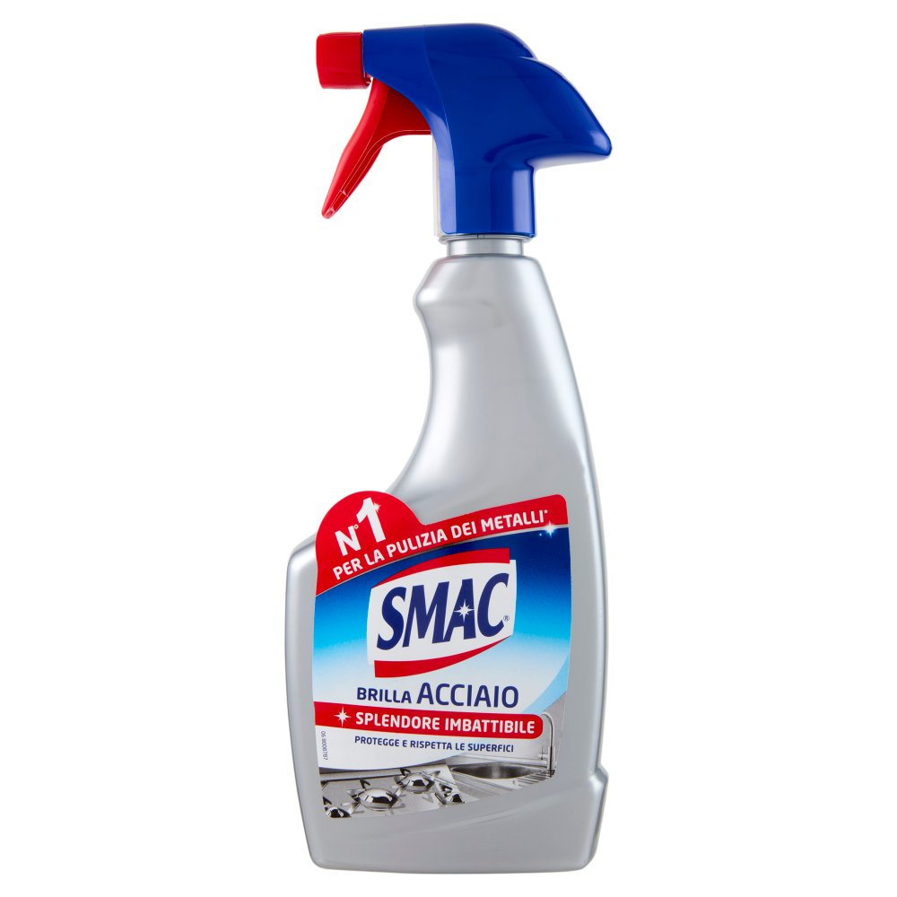 Smac Brilla Acciaio Crema Detergente per Superfici in Acciaio con Azione Lucidante Trigger Ml.520