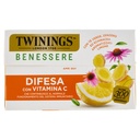 Twinings Benessere Difesa con Tè Verde Zenzero ed Echinacea Aromatizzati Limone 18 Filtri