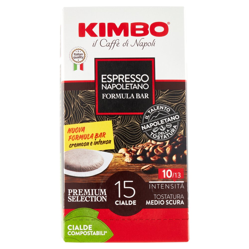 Kimbo Caffè Espresso Napoletano Formula Bar 15 Cialde Compostabili Gr.109.5