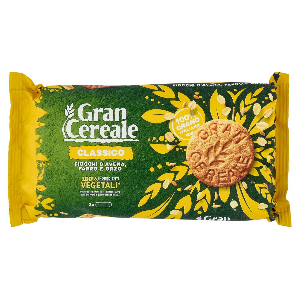Gran Cereale Biscotti Classici con Fiocchi di Avena Farro e Orzo Tubo Gr.500