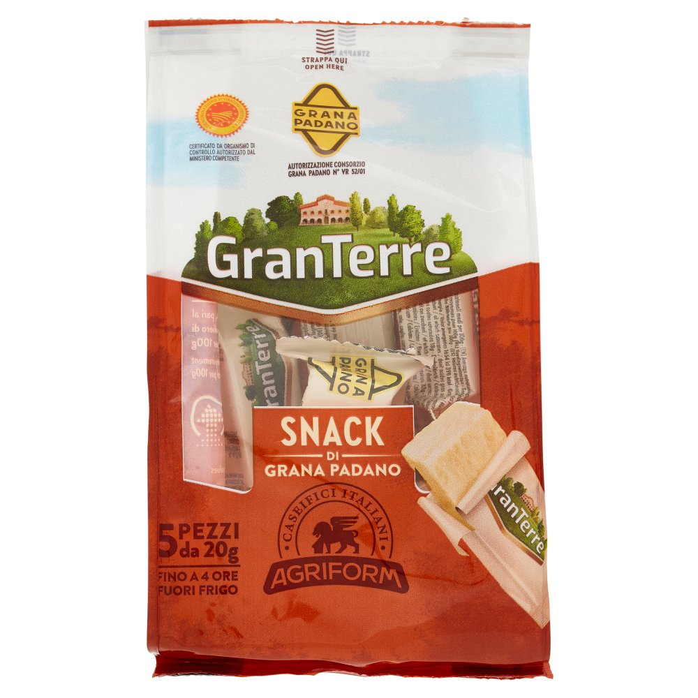 Agriform Gran Terre Snack di Grana Padano DOP Gr.20 X Pz.5