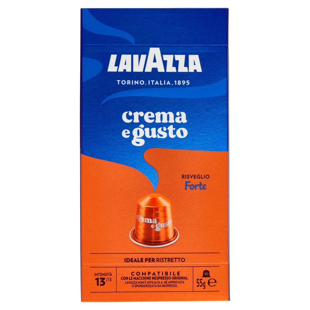 Lavazza Capsule Compatibili Nespresso Original Crema e Gusto Forte Pz.10 Gr.55