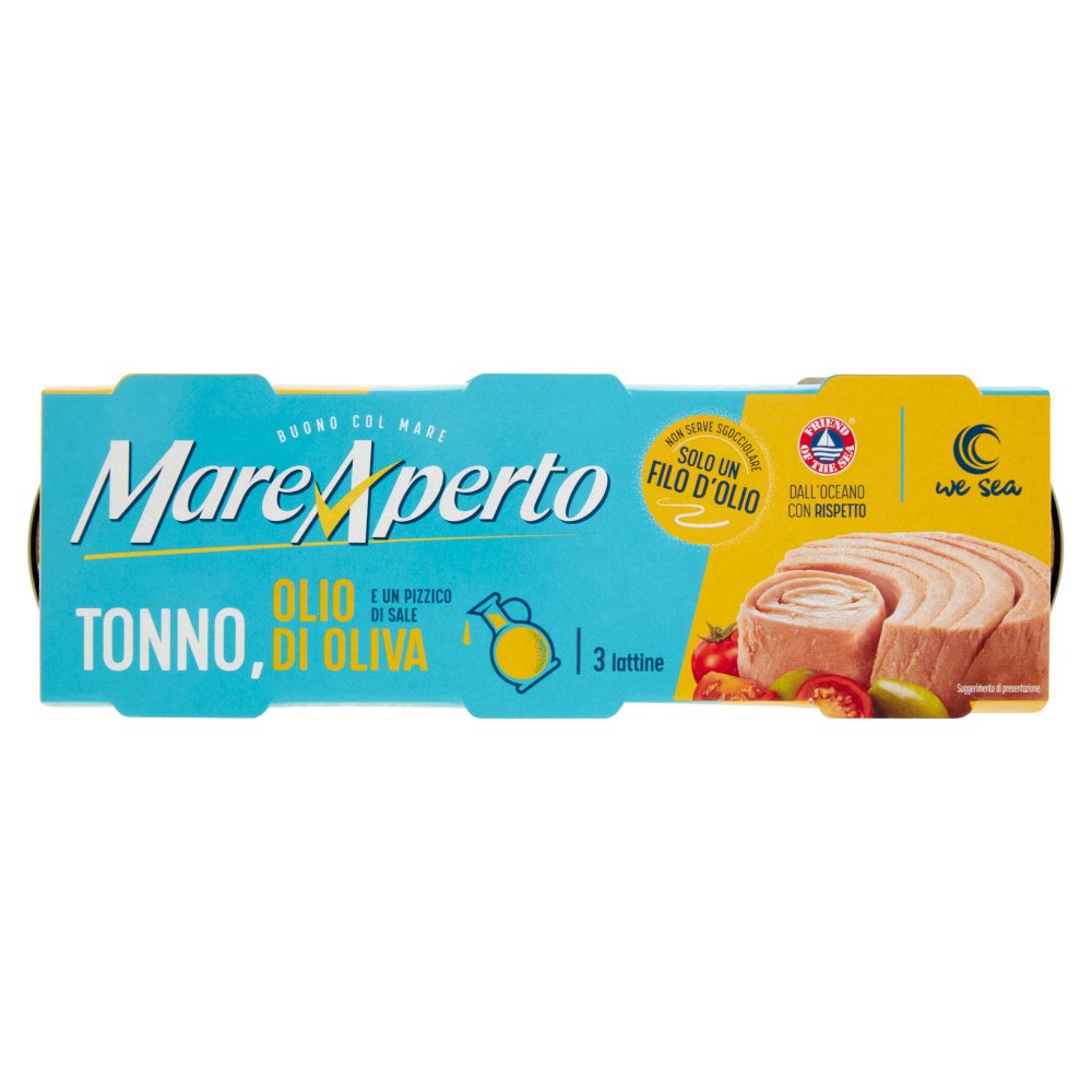 Mare Aperto Tonno con Solo un Filo di Olio di Oliva Pz.3 X Gr.60