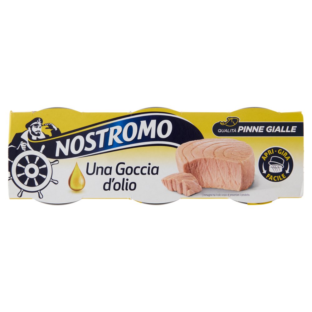 Nostromo Tonno Pinne Gialle all'Olio di Oliva Apri e Gira Facile Pz.3 X Gr.65