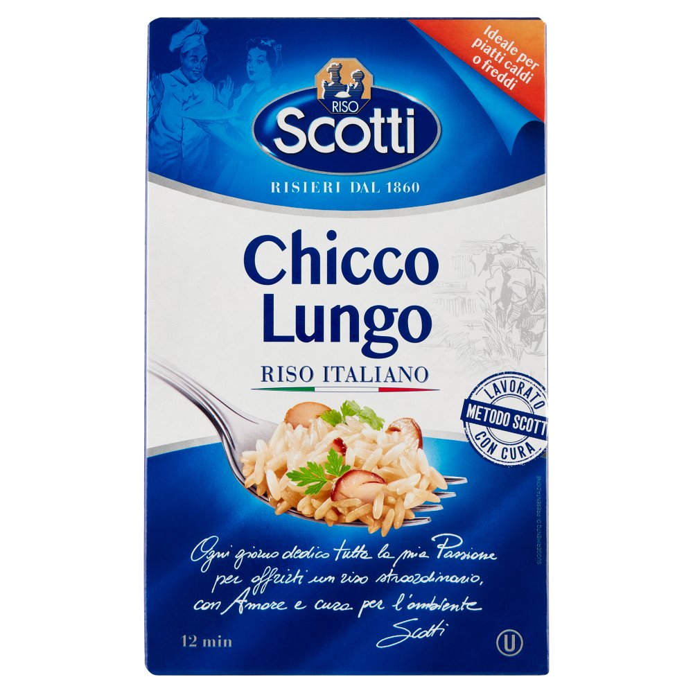 Riso Scotti Astuccio Riso a Chicco Lungo Gr.800