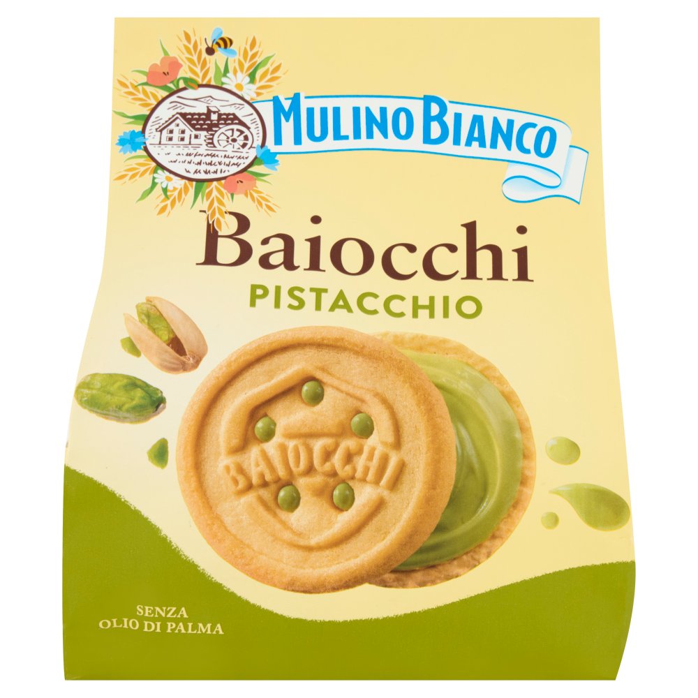 Mulino Bianco Baiocchi Biscotti con Crema al Pistacchio Gr.240
