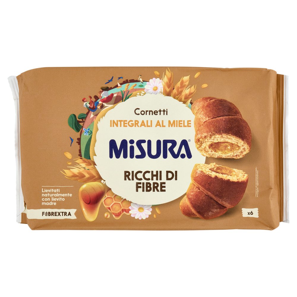 Misura Fibrextra Cornetti Integrali al Miele Pz.6 Gr.308