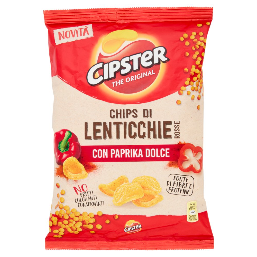 Cipster The Original Chips di Lenticchie Rosse alla Paprika  Dolce Gr.80