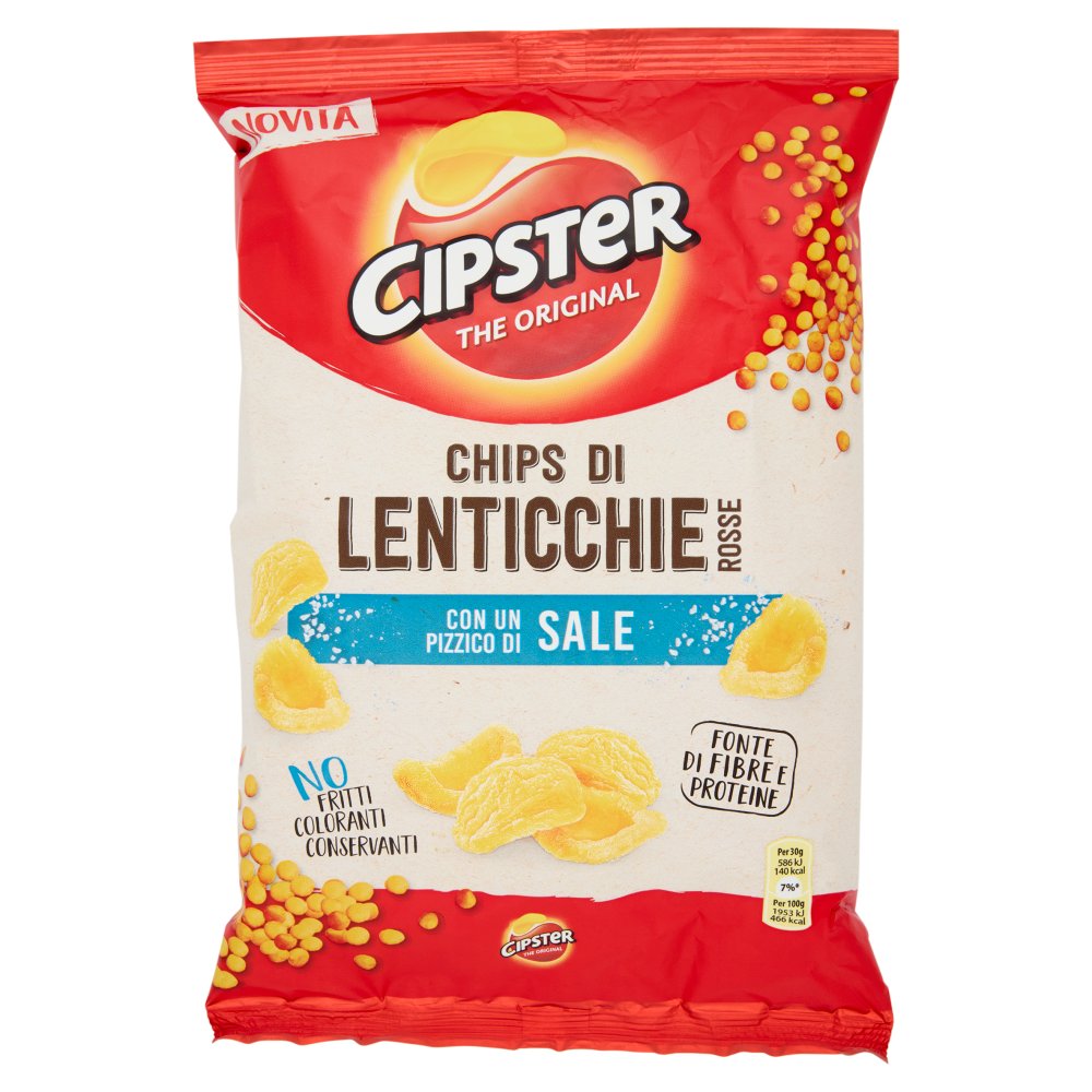 Cipster The Original Chips di Lenticchie Rosse al Sale Gr.80