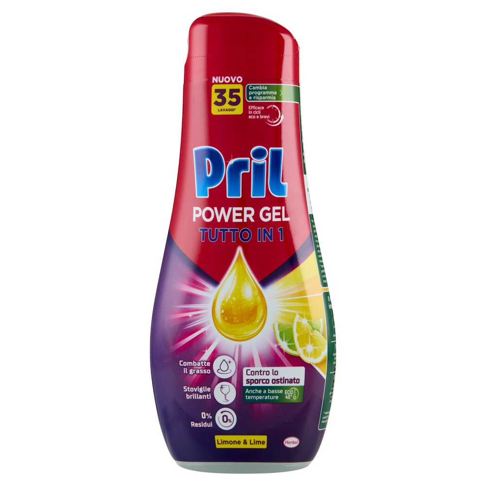 Pril Power Gel Tutto in 1 Limone e Lime 35 Lavaggi Ml.630