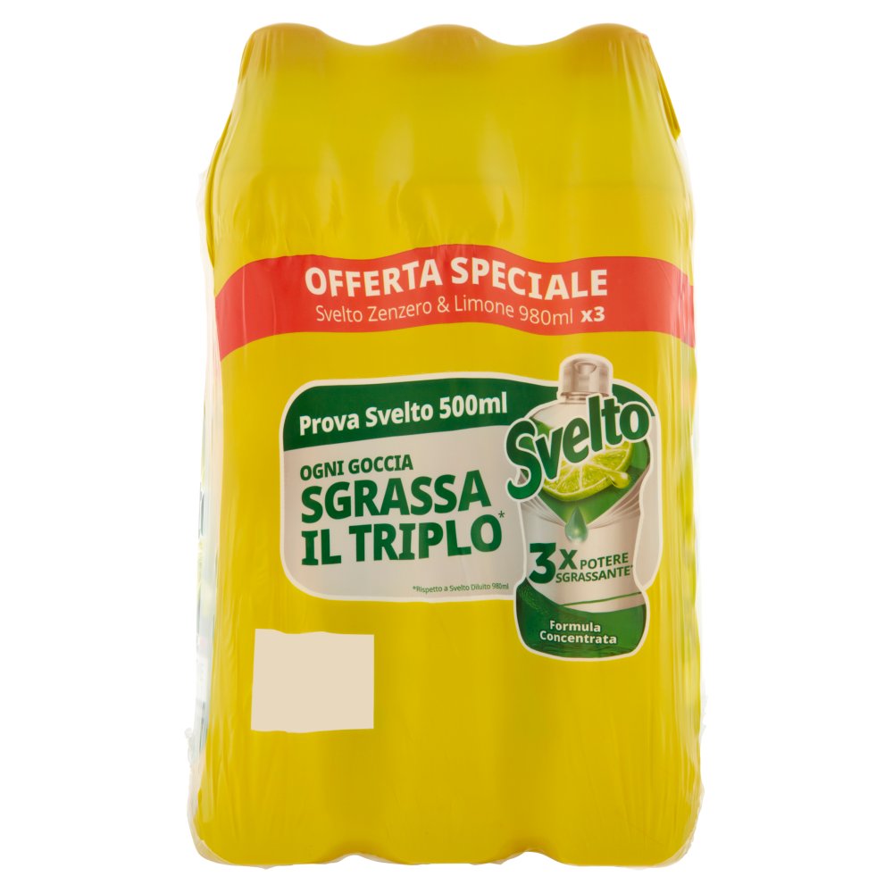 Svelto Detersivo Piatti Zenzero e Limone Pz.3 Ml.980
