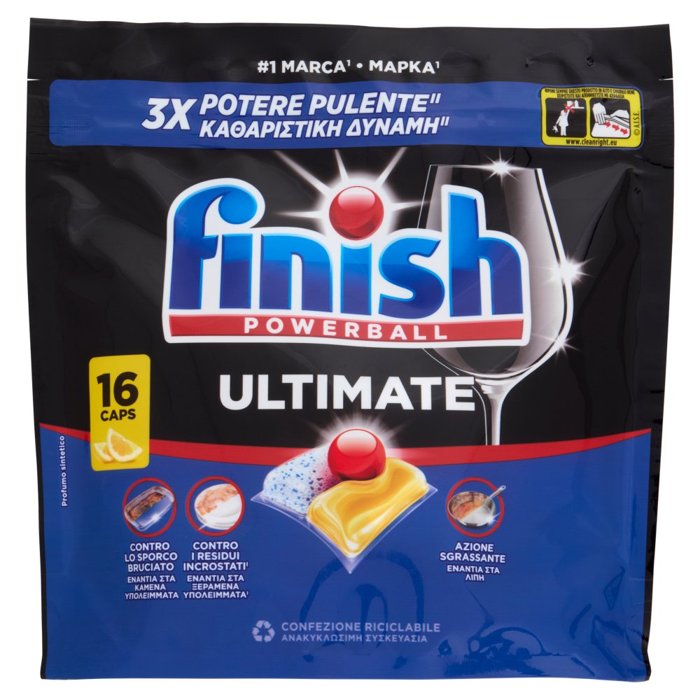 Finish Ultimate Lemon Pastiglie Lavastoviglie 16 Lavaggi Gr.206