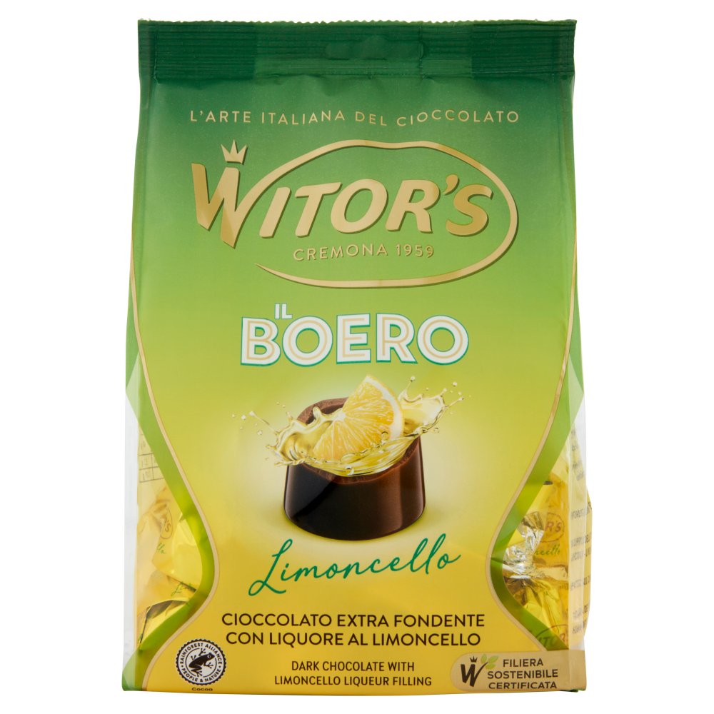 Witor's il Boero Limoncello Cioccolato Extra Fondente con Liquore al Limoncello Gr.200