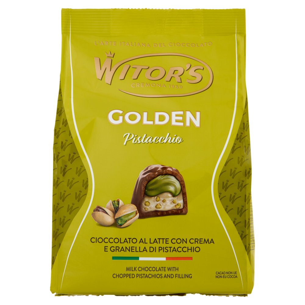 Witor's Golden Pistacchio Cioccolato al Latte con Crema e Granella di Pistacchio Gr.200