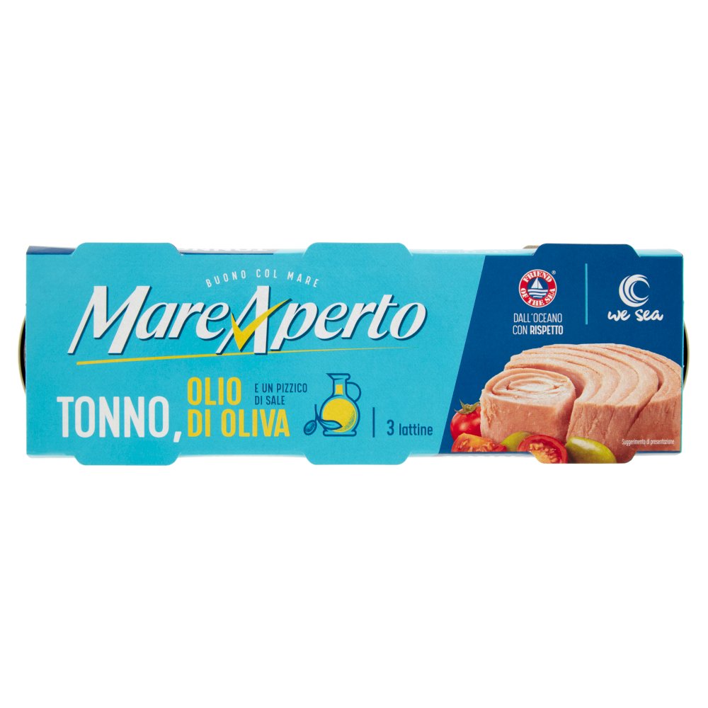 Mare Aperto Tonno in Olio di Oliva e un Pizzico di Sale Pz.3 X Gr.70