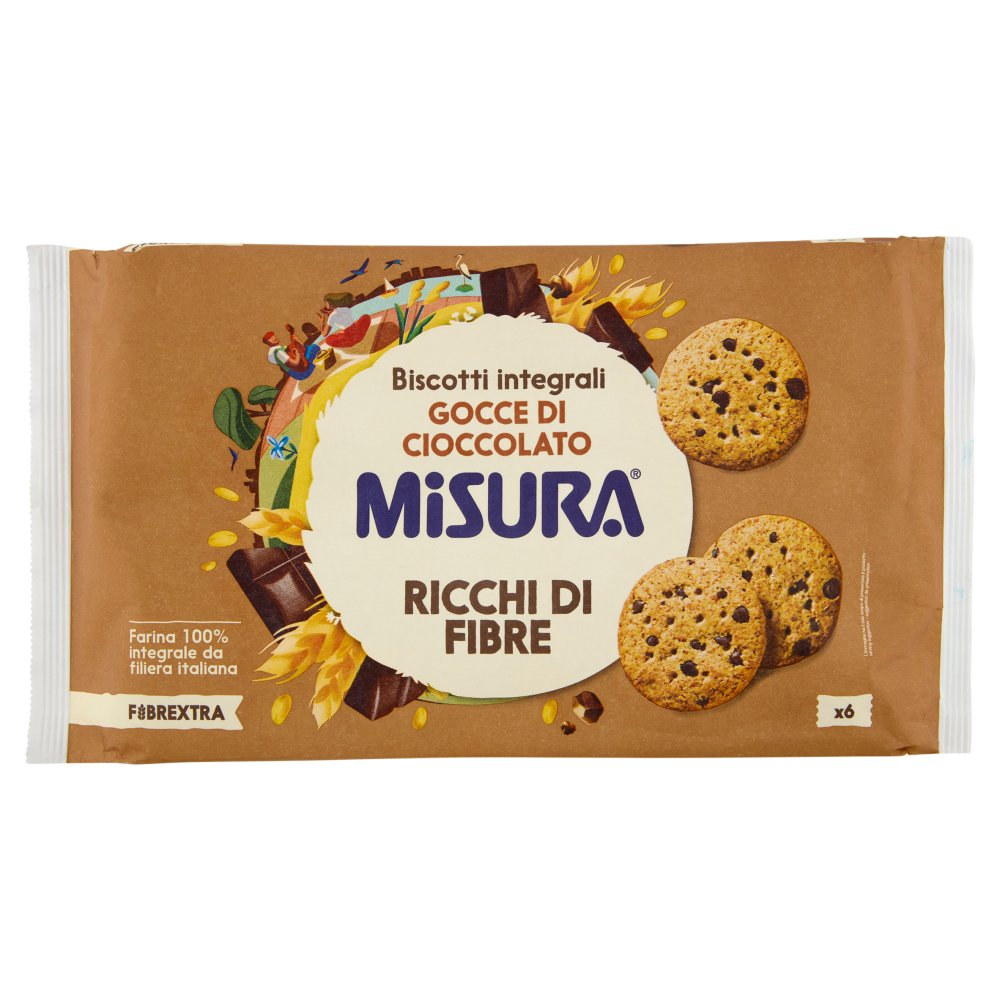 Misura Fibrextra Biscotti con Gocce di Cioccolato Fondente Gr.280