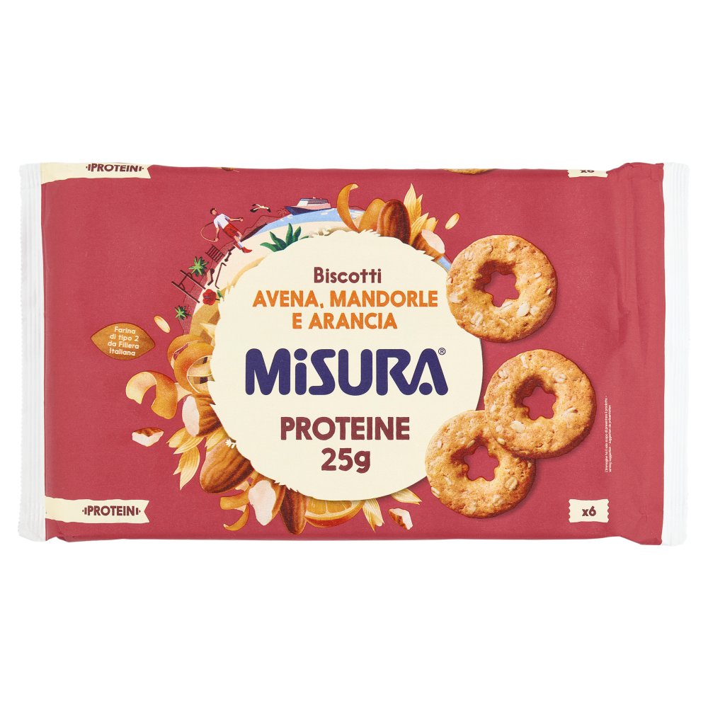 Misura Protein Biscotti con Mandorle e Fiocchi d'Avena Gr.260