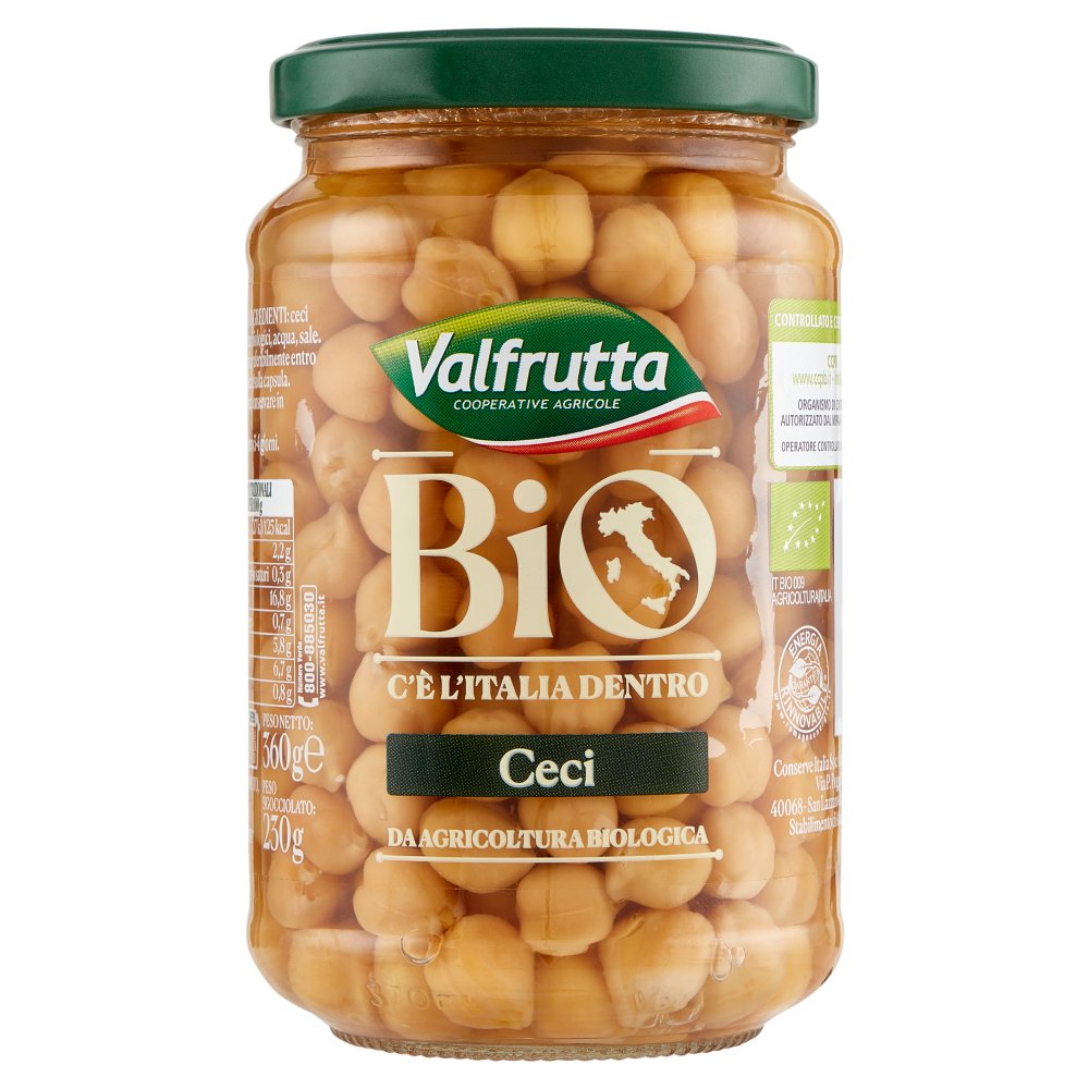 Valfrutta Ceci Bio in Vetro Gr.360