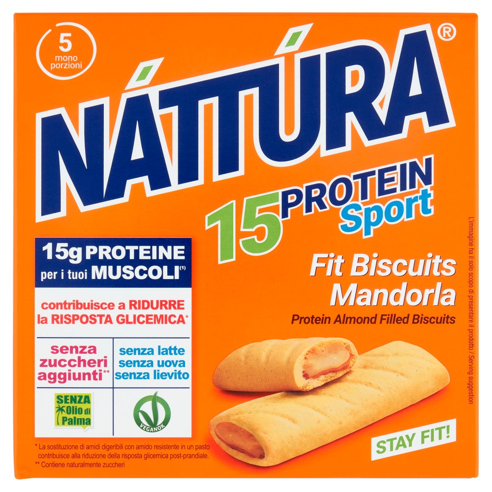 Náttúra 15 Protein Sport Fit Biscuits Mandorla Pz.5 Gr.25