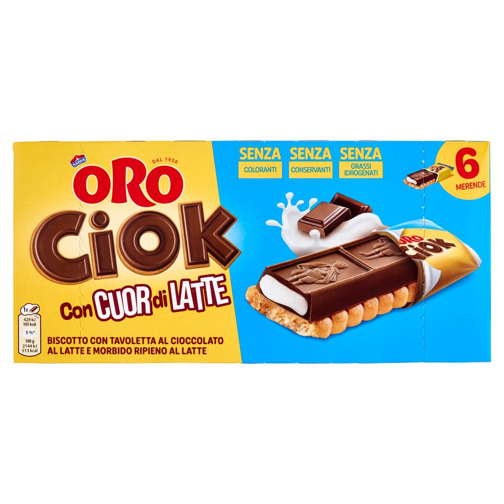 Oro Saiwa Oro Ciok con Cuor di Latte Pz.6 Gr.120