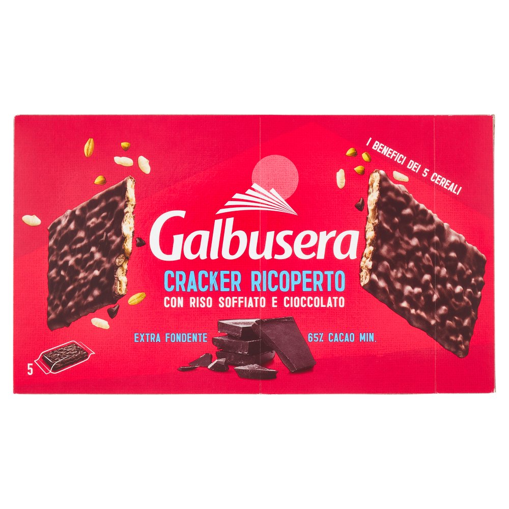 Galbusera Cereali G Cracker di Riso Soffiato Ricoperti di Cioccolato Fondente Gr.150