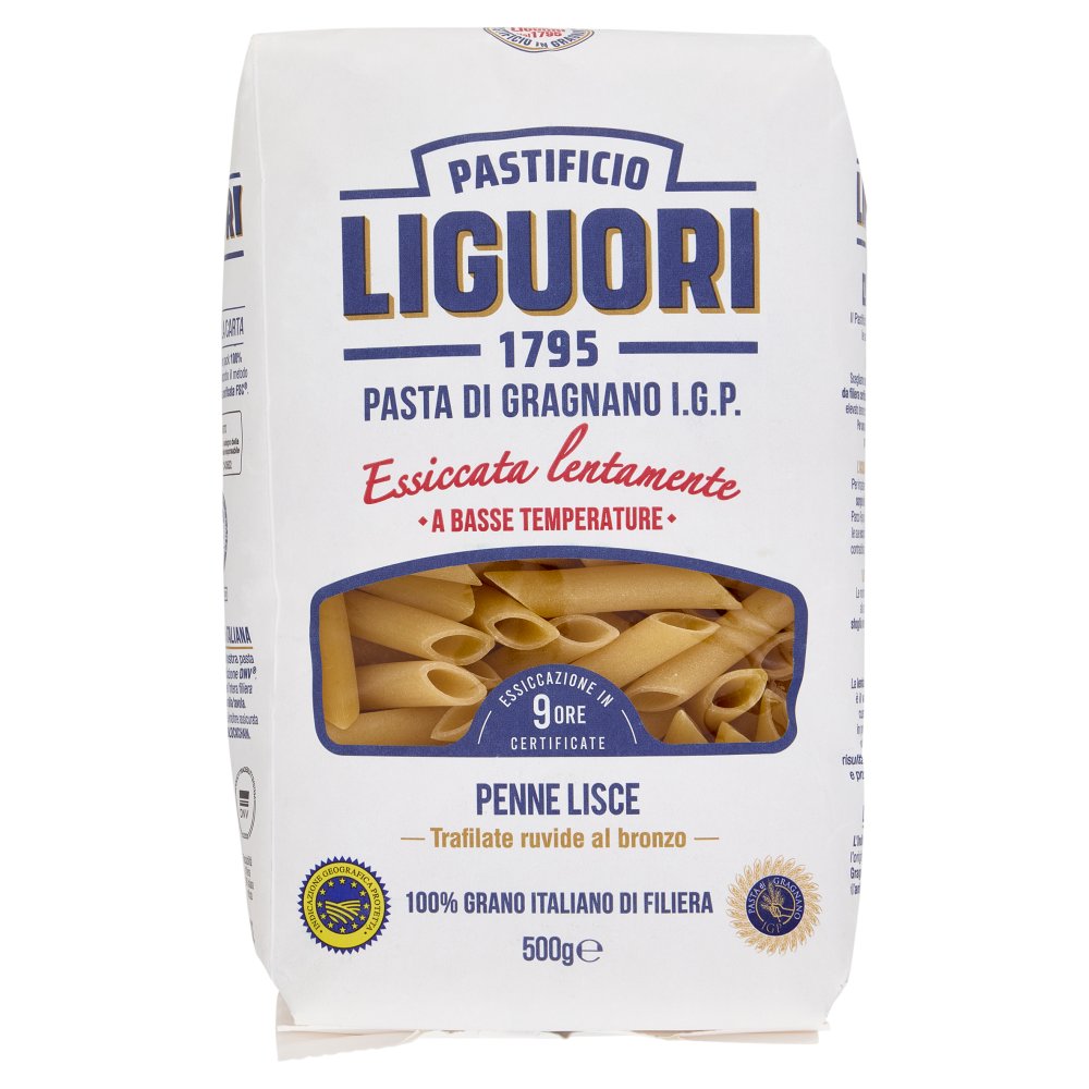 Pastificio Liguori Pasta di Gragnano I.G.P. Penne Lisce N.44 Gr.500