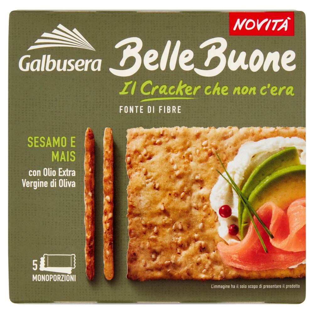 Galbusera Belle Buone Cracker Sesamo e Mais 5 x Gr.40