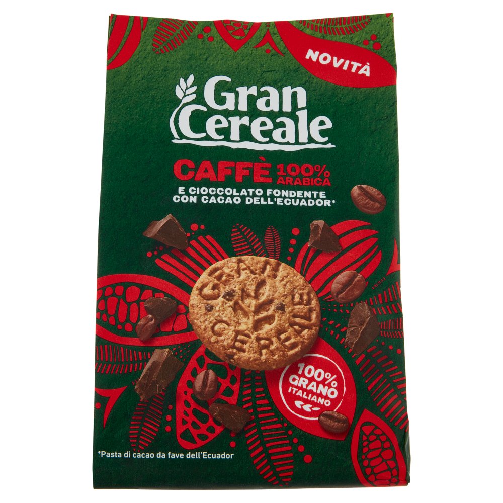 Gran Cereale Biscotti con Caffè 100% Arabica e Cioccolato Fondente con Fave dell'Ecuador Gr.280