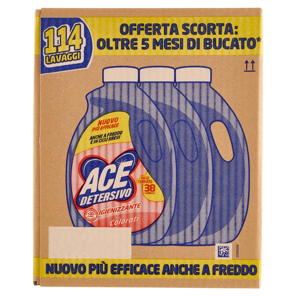 Ace Detersivo Liquido Igienizzante Colorati Lt.1,9 Pz.3