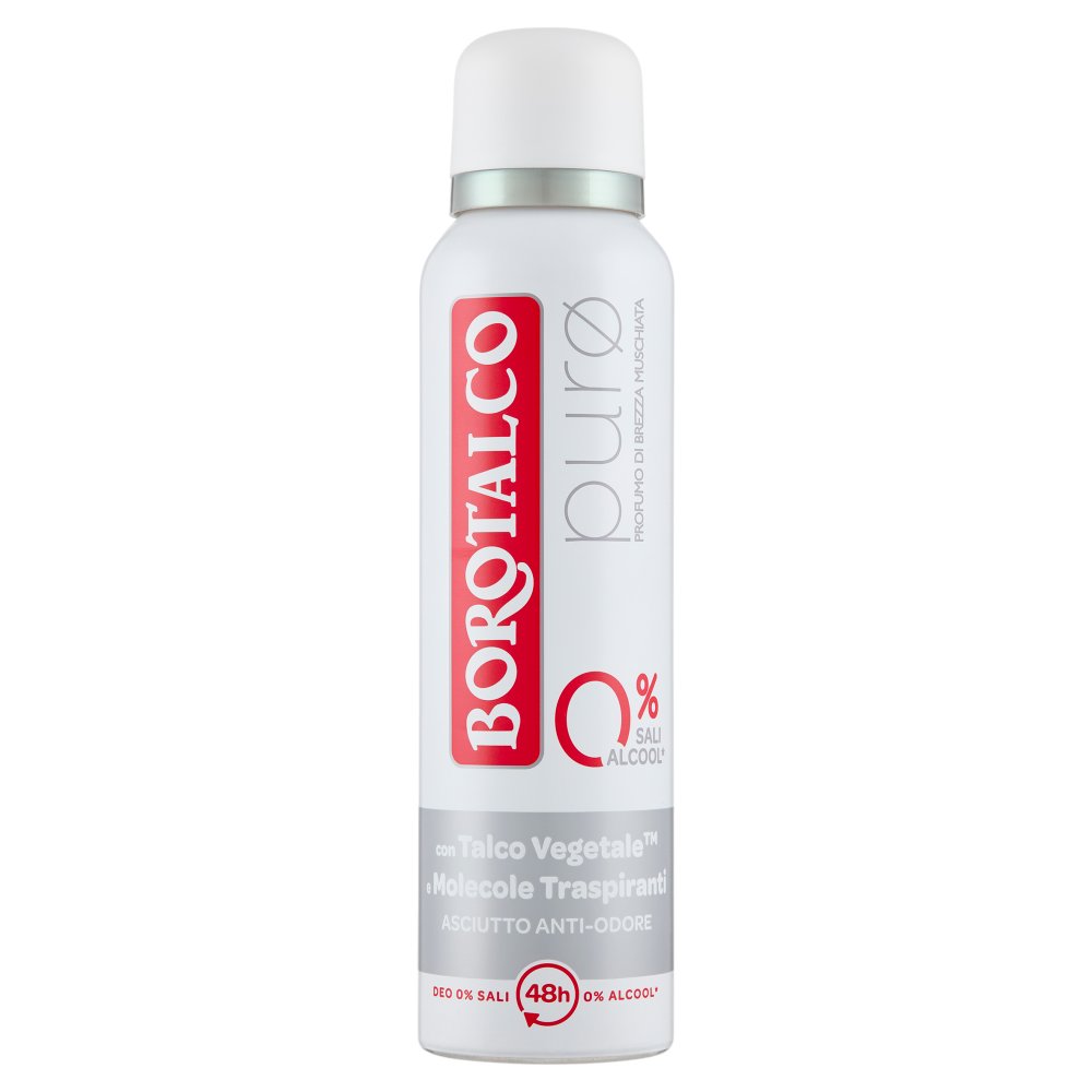 Borotalco Puro Deodorante Spray Profumo di Brezza Muschiata 0 Sali Ml.150
