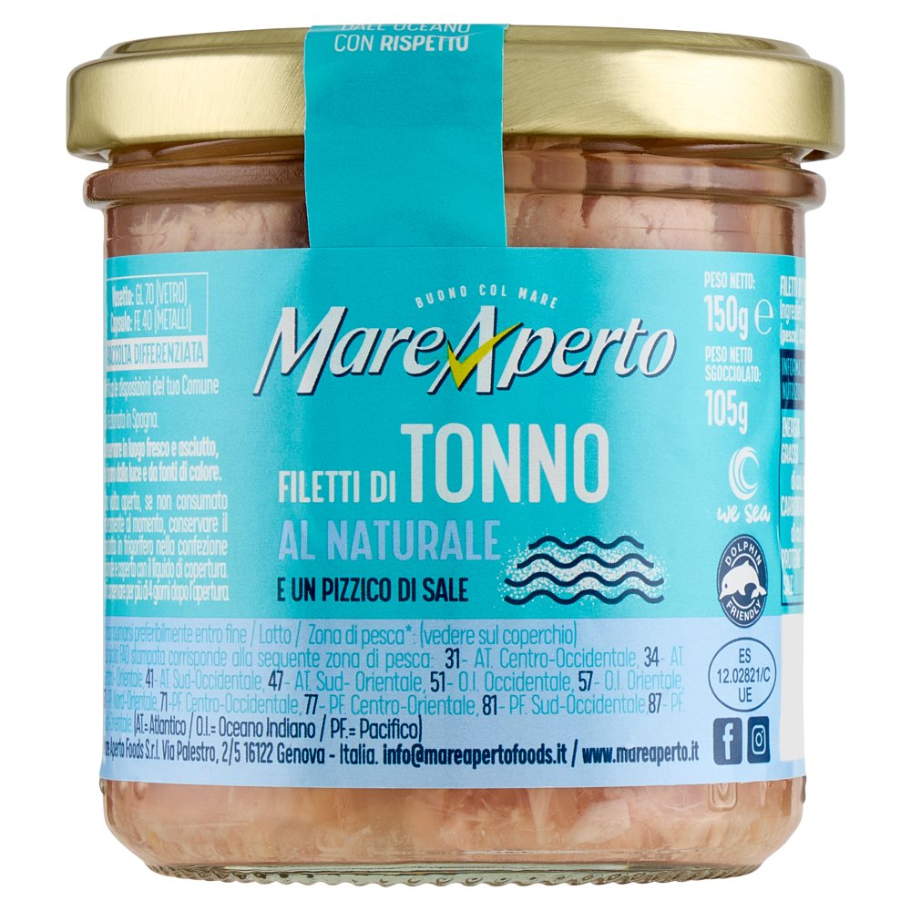 Mare Aperto Filetti di Tonno al Naturale Gr.150