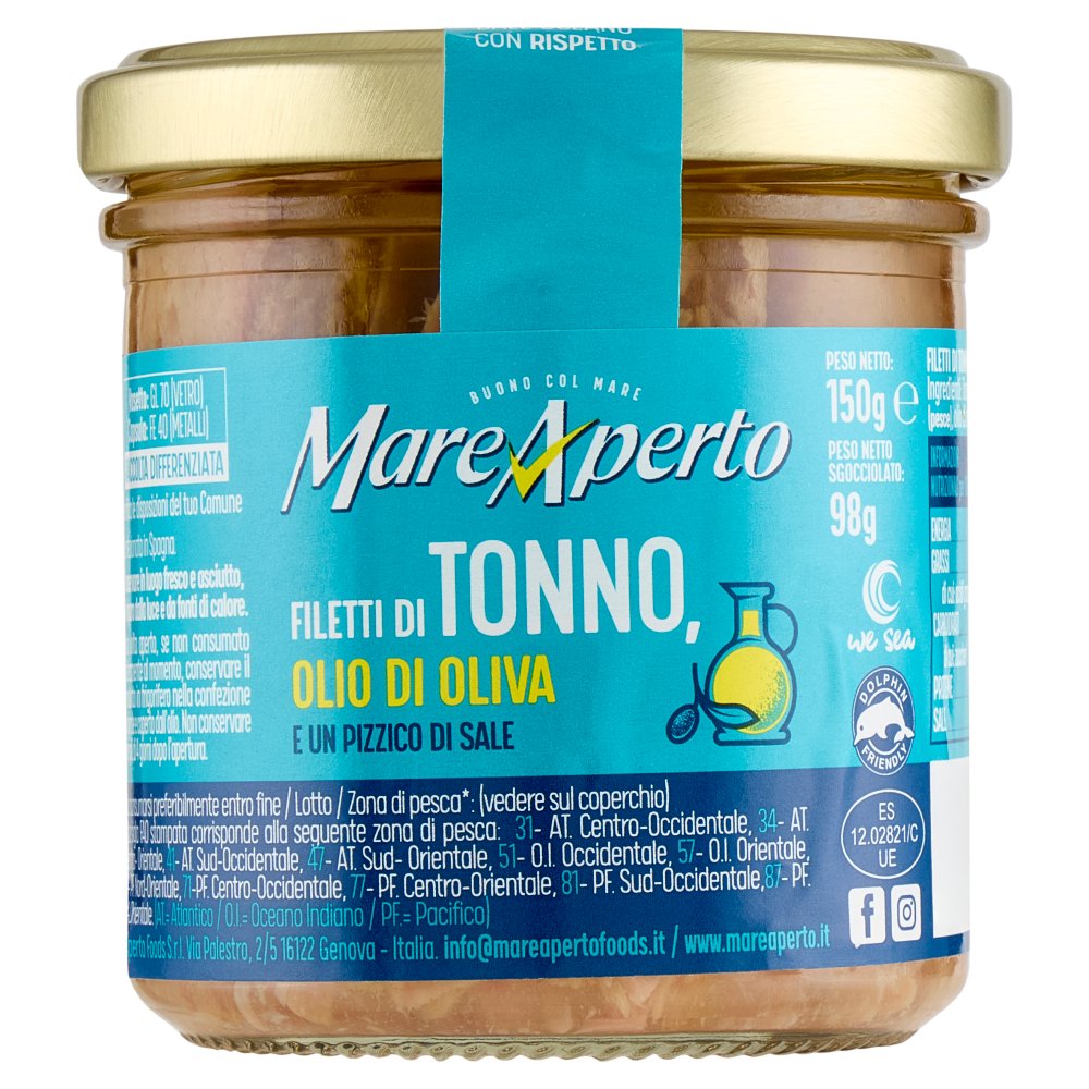 Mare Aperto Filetti di Tonno in Olio di Oliva Gr.150