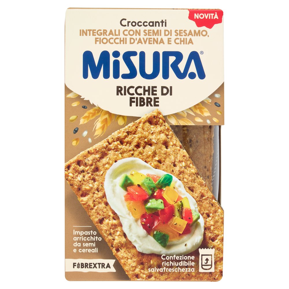 Misura Fibrextra Croccanti Extra con Semi di Sesamo e Fiocchi di Avena e Chia Gr.160