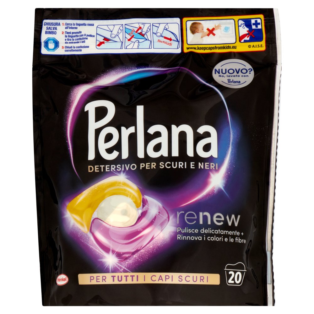 Perlana Caps Detersivo Capi Scuri e Neri 20 Lavaggi Gr.270