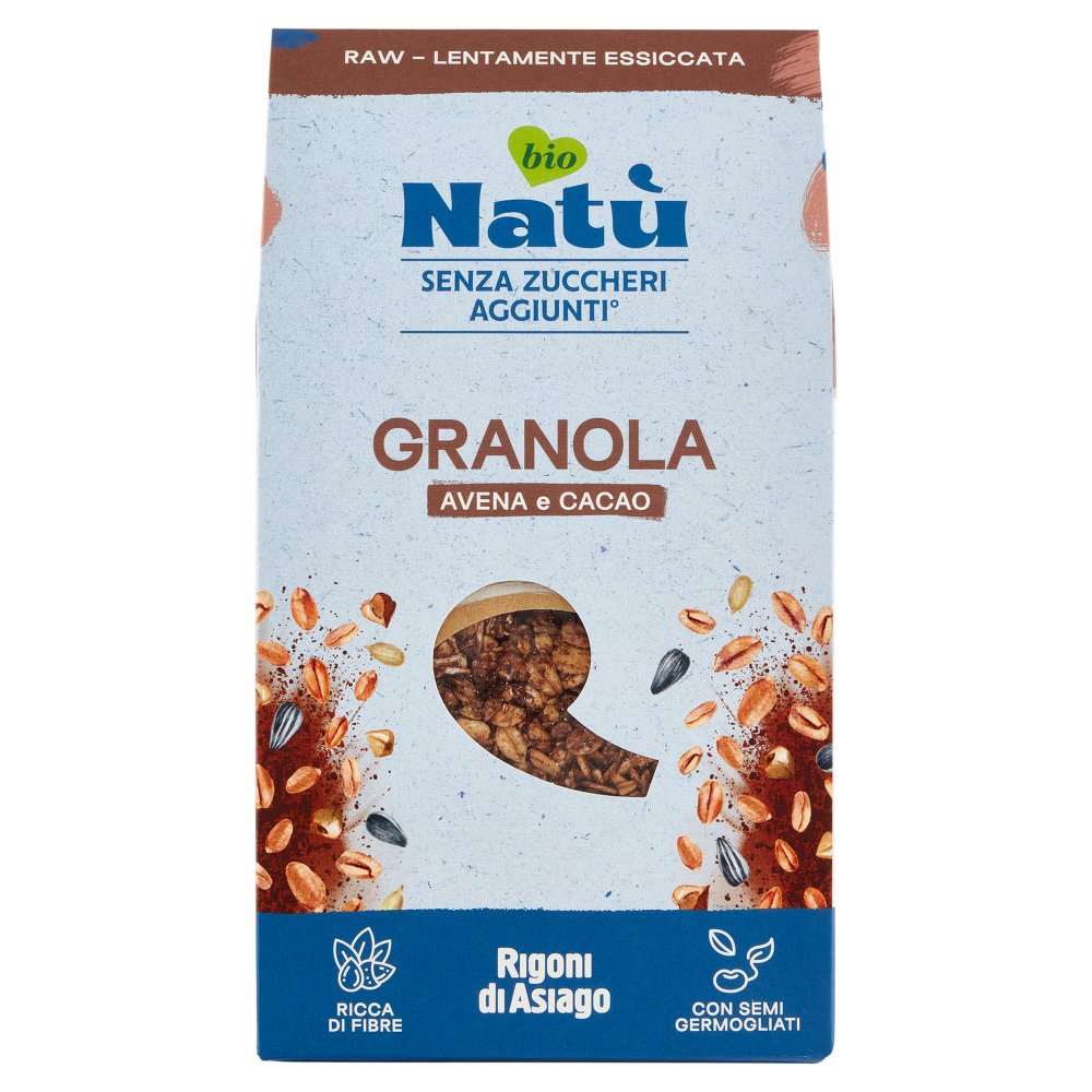 Rigoni di Asiago Natù Bio Senza Zuccheri Aggiunti Granola Avena e Cacao Gr.250