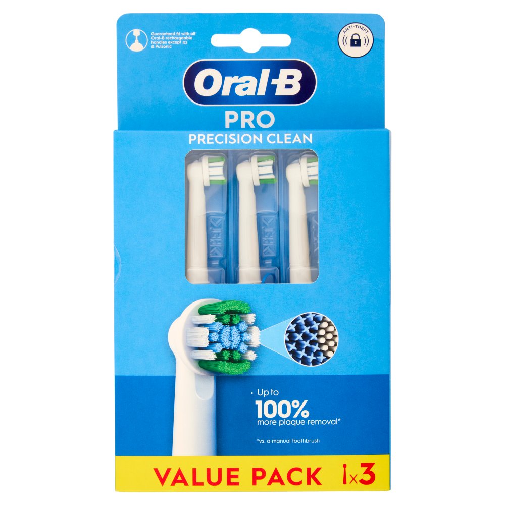 Oral-B Testine di Ricambio Pro Precision Clean per Spazzolino Elettrico Denti Ricaricabile Pz.3